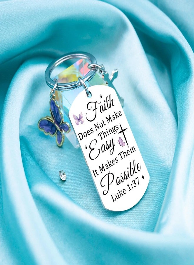 Aisity Faith Christian Gifts for Women Cross Bible Verse Keychain Religious Gift for Pastor Sister Mom Teen Girls Christian Gifts for Women Christmas Stocking Stuffers Baptism Spiritual Gift - Image 4